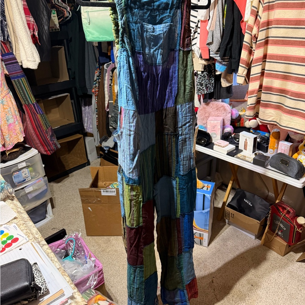 Colorful Patchwork Jumpsuit NWT - image 1